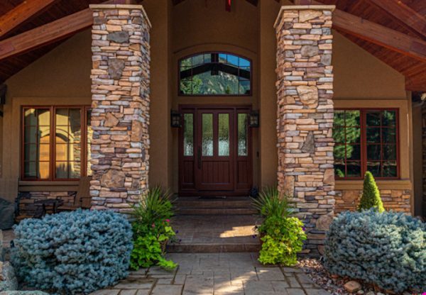 front door on luxury home